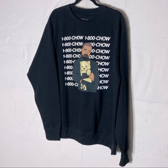 Dog Limited Drake Collaboration 1-800-Chow Black Crew Neck Sweatshirt L - Picture 6 of 6